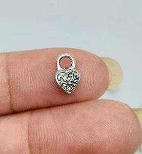 Konvolut 10 Mini Herz Charms, Schmuckherstellung Zubehör, Heimwerker Schmuck - Bild 1 von 2