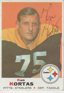 KEN KORTAS SIGNED 1969 TOPPS #199 - PITTSBURGH STEELERS - Picture 1 of 1