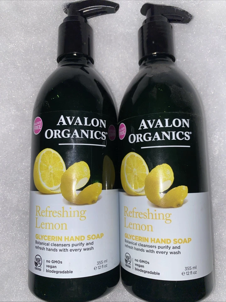 (2) Avalon Organics Glycerin Hand Soap Refreshing Lemon •Vegan & Non-GMO, 12oz - Image 1 of 2