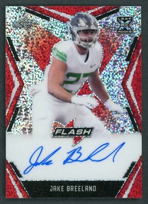 2020 Leaf Flash - Jake Breeland - Red Auto /5 Rookie RC #BA-JB2 Oregon Ducks - Image 1 of 2