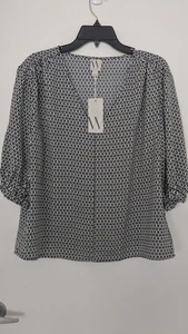 Nueva blusa con estampado Worthington con etiqueta manga 3/4 - Imagen 1 de 6