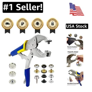 Durable Snap Fastener Pliers - Magnetic Head & 60 Snap Sets for Canvas Projects - Picture 1 of 8