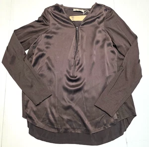 New $305 GoSilk Zippy Redux Bouse Shirt Women's X-LARGE XL Java Brown GO SILK - Picture 1 of 6