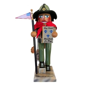 De Colección Steinbach Boy Scout Cascanueces Manual Bandera EE. UU. Alemán Hecho a Mano Etiqueta 15" - Imagen 1 de 10