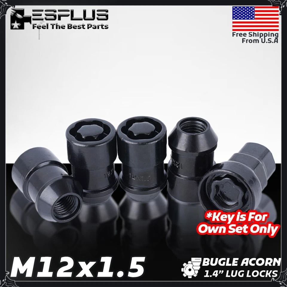 Bloqueo de rueda 4 piezas Cadillac M12x1.5 negro apto para ATS/CT4/CTS/DTS/ELR/STS/XLR, etc. Foto 1 de 4