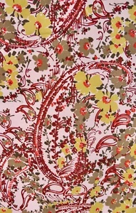 Vintage 50s WPL Italian Paisley Pink Long Polyester Scarf - Bild 1 von 6