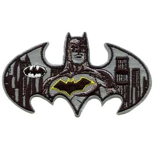 DC Comics Batman Grayscale Patch Hero Justice Dark Knight Embroidered Iron On - Picture 1 of 2