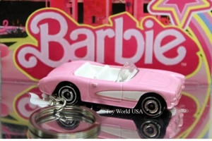 Custom Key Chain 1956 Pink Barbie The Movie Corvette - Picture 1 of 1