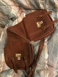 Cashel Large leather saddle bags western tack no reserve not used - Picture 1 of 4