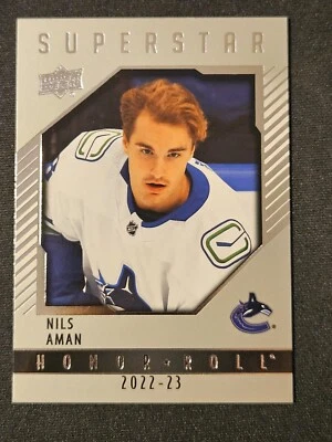22-23 Upper Deck Nils Aman Rookie Honor Roll 🚨🚨🚨 Vancouver Canucks  - Image 1 of 2