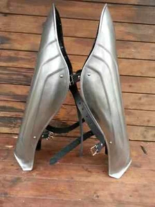 Greek Polished Steel Knight Armor Pair Of Leg Greaves Armor Cosplay,Larp Costume - Picture 1 of 5