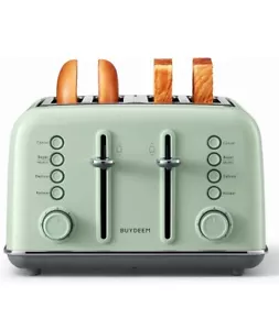 BUYDEEM DT640 Tostadora 4 Rebanadas Ranuras Extra Anchas Retro Acero Inoxidable con Alta... - Imagen 1 de 1