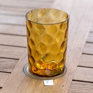 Amber Optic Dot Glass Tumbler 3 11/16" #8 - Picture 1 of 8