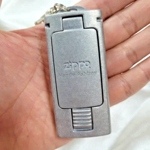 Vintage Zippo Portable Handy Ashtray Stainless Steel Tobacco Keychain Keyring - Picture 1 of 15