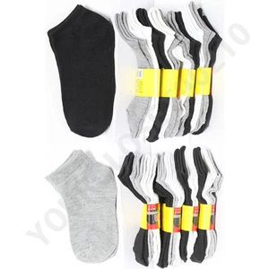 ONE DOZEN Pair 9-11 & 10-13 Sport Mid-high Socks Assort White Black Gray Unisex - Picture 1 of 4