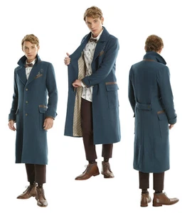 RARE Scamander Coat Fantastic Beasts 2XL Cosplay Blue Jacket Overcoat Mens XXL - Picture 1 of 8