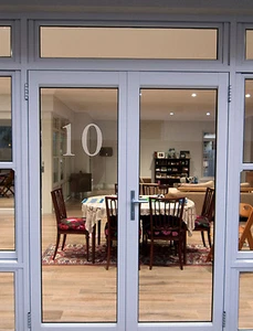 FROST EFFECT  ETCHED DOOR NUMBERS, PERSONALISED  DOOR FROST EFFECT DOOR NUMBERS - Picture 1 of 5