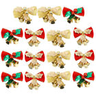  15 Pcs Christmas Bowknot Tree Decoration Silver Bows Holiday Twine The Bell