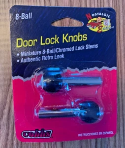 Cobbs Automobile - Black 8-Ball Door Lock Knobs, NEW [e-01] - Bild 1 von 2