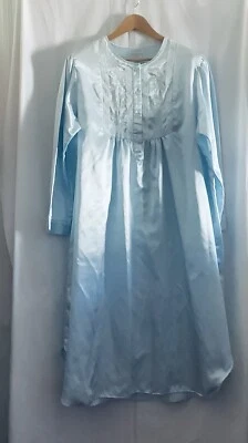 Camisón Miss Elaine (ver medidas, (sin etiqueta de talla) AZUL satinado/franela Foto 1 de 4