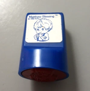 1994 TCFC Rubber Stamp MATTHEW BLESSING Boy Child Praying 1" Religious Spiritual - Picture 1 of 5
