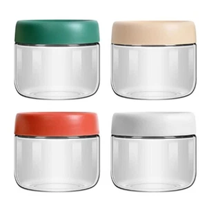 Schlankes Glas mit Schraubdeckel für Overnight Oats und Gewürze 4er Set - Bild 1 von 10
