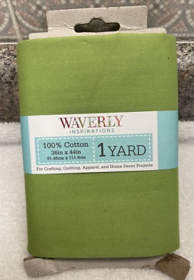 1 Yard Waverly Inspirations 100% Cotton Fabric 36in X 44in SOLID KELLY GREEN New - Image 1 of 3