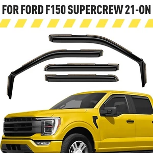 Rain Guards Vent Visors Shade for 2021-2025 Ford F150 SuperCrew - Picture 1 of 9