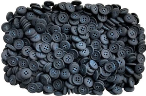 Buttons 15mm 24L Grey 4 Hole Matt Blue-Grey Swirl Jacket Craft Small Button Q17 - Picture 1 of 1