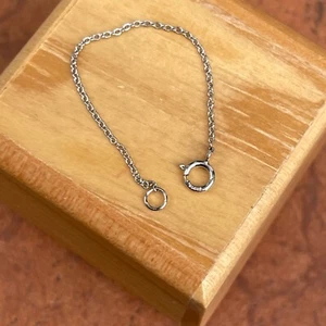 Platinum Necklace Extender Safety Chain 3” Open Chain Spring Ring Clasp New - Picture 1 of 7
