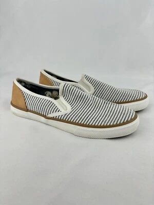 Margaritaville Mujer Azul Rayas Lona Zapatos Sin Cordones Mocasines Tenis Talla 7.5 Foto 1 de 4