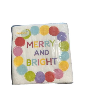 Celebrate the Home Merry and Bright Holiday 40 count Cocktail Napkins - Picture 1 of 2