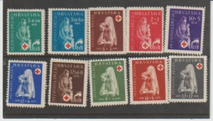 Croatia Scott #B42-B51 Semi-Postal MH 1943 Topic Nursing , Red Cross - Picture 1 of 1