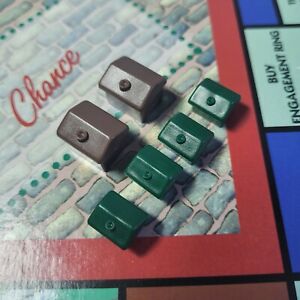 10 X casas con chimeneas-Waddington 1960s-Repuestos Piezas vintage de monopolio 