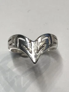 RING STERLINGSILBER 925 Chevron Design Größe 7,5 - Bild 1 von 8