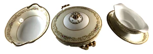 Noritake Elvira 3 Stück Set-Suppenterrine mit Deckel/Servierschüssel/Sauciere Ocu Japan - Bild 1 von 16