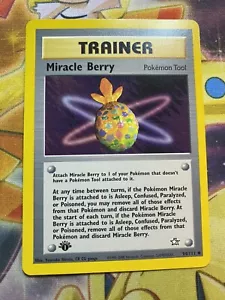 Pokémon MIRACLE BERRY Trainer 94/111 1st Edition Neo Genesis - Near Mint NM - Picture 1 of 2
