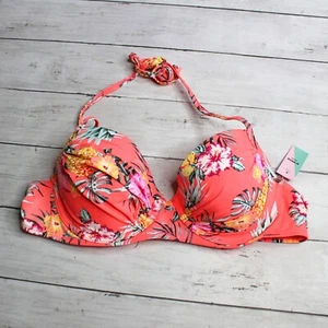 Ardene Swim Women's Bikini Swimsuit Top L Floral Padded Underwire Bra - Picture 1 of 10