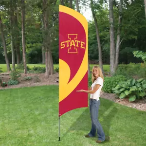 IOWA STATE CYCLONES 8.5 FOOT TALL TEAM FLAG 11.5' POLE SIGN BANNER APPLIQUE - Picture 1 of 5