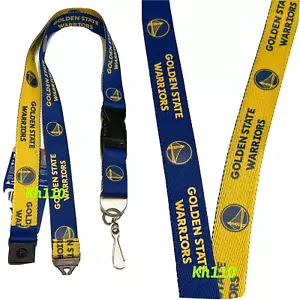 Golden State Warriors NBA Key Chain Clip On Lanyard - Blue/Yellow - Picture 1 of 3