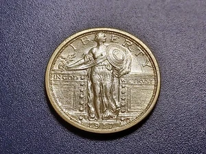Very Choice AU 1917-S Ty.1 Standing Liberty Quarter - Picture 1 of 2