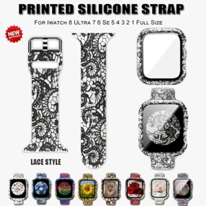 Silicone Watch Band Strap Wristband Case Cover For Apple Watch 8 7 6 5 4 3 21 SE - Picture 1 of 24
