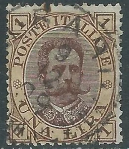 1889 REGNO USATO UMBERTO I 1 LIRA - RA10-2 - Picture 1 of 1