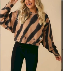 Lorna Jane Haze Sweat in Biscuit + Volcano Tie Dye Brown Size 10-12 - Picture 1 of 8
