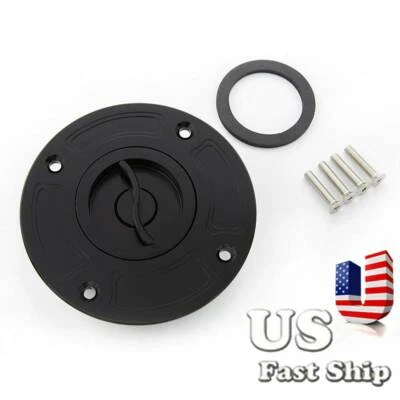 For Suzuki 2001-2002 GSXR1000 Black Keyless Fuel Tank Gas Cap 4Holes Motorcycle - Image 1 of 4