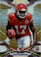 2015 Finest Gold Refractors Chiefs Football Card #122 Chris Conley /150