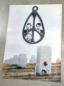 1968 Plakat "PEACE" feat. JFK ~ RFK ~ Martin Luther King ~ Antikrieg, 29" x 21" - Bild 1 von 6