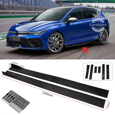 86.6" Glossy Black For VW Volkswagen Golf MK6 MK7 GIT R Side Skirt Extension US - Изображение 1 из 4