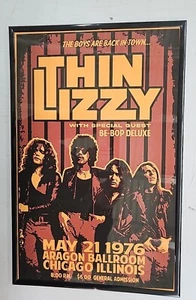 Poster concerto Thin Lizzy 1976 Chicago, incorniciato - Foto 1 di 2