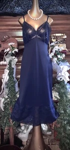 Vintage Sheer Retro Sexy Chiffon Lace Nightie Slip Lingerie Gown M Negligée 36” - Picture 1 of 11